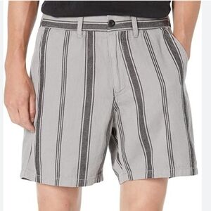 NWT Madewell Hemp Twill Cabana Stripe Black Coal Shorts